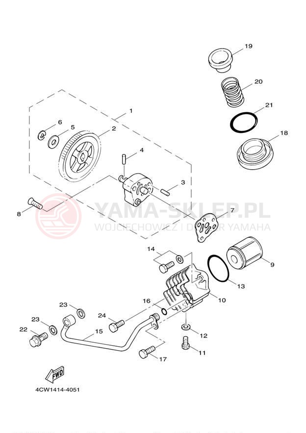 Schemat "Pompa olejowa" do Yamaha VINO 125 YJ125W