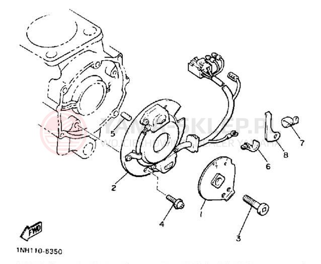 Schemat "Układ zapłonowy" do Yamaha MAXIM XJ700S/XJ700SC