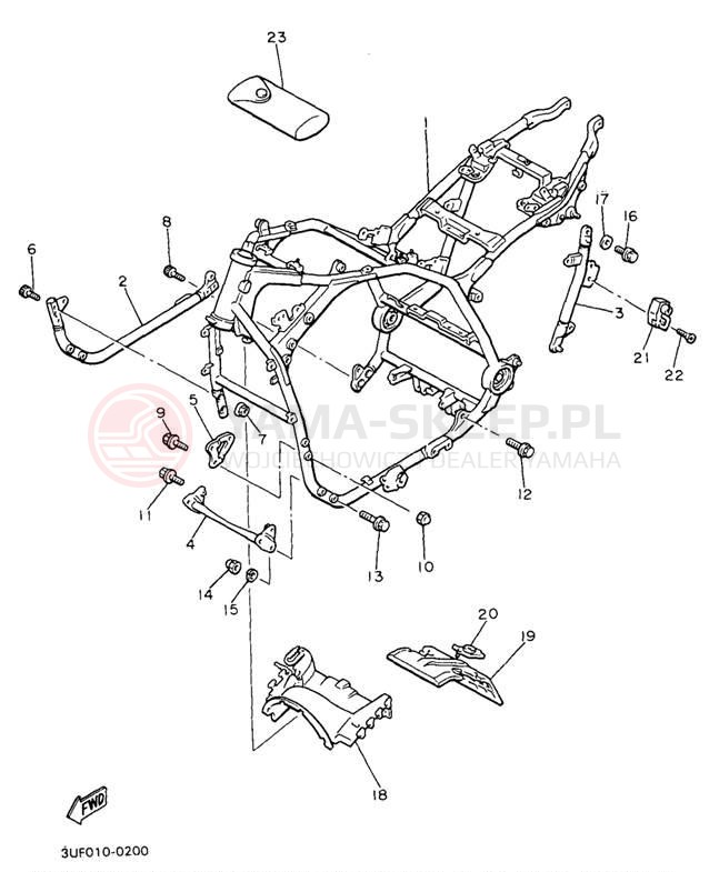 Schemat "rama" do Yamaha V-MAX 1200 VMX12H/VMX12HC