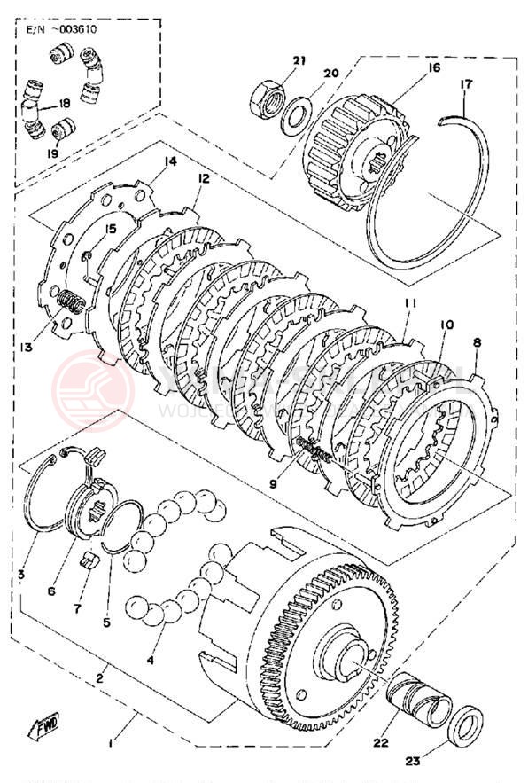 Schemat "sprzęgło" do Yamaha LB80_3D