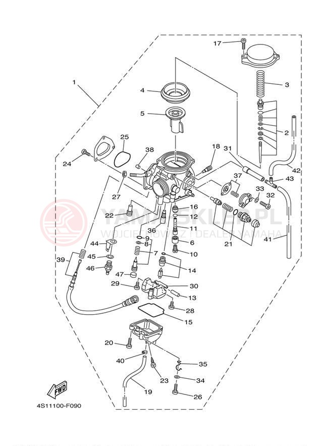 Schemat "Gaźnik" do Yamaha BIG BEAR 4WD HUNTER YFM40FBHB