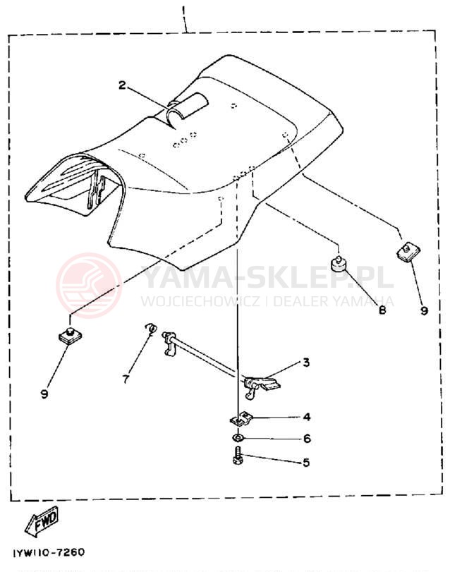 Schemat "siedzenie" do Yamaha MOTO-4 YFM350ERA