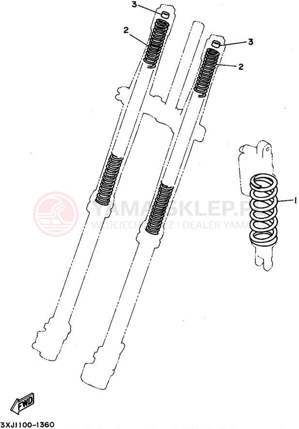Schemat "Zawieszenie przód" do Yamaha YZ250G1