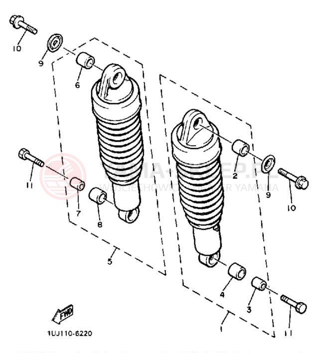 Schemat "zawieszenie tył" do Yamaha RADIAN YX600TC/YX600T