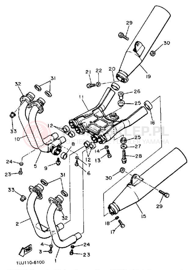 Schemat "Wydech końcowy" do Yamaha RADIAN YX600W/YX600WC
