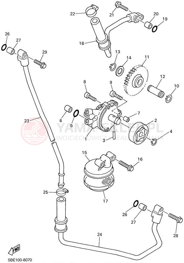Schemat "Pompa olejowa" do Yamaha WR426F WR426FN