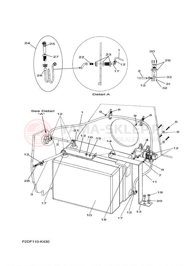 Schemat "SHOWER PIPING" do Yamaha 242 LIMITED SXT1800JL