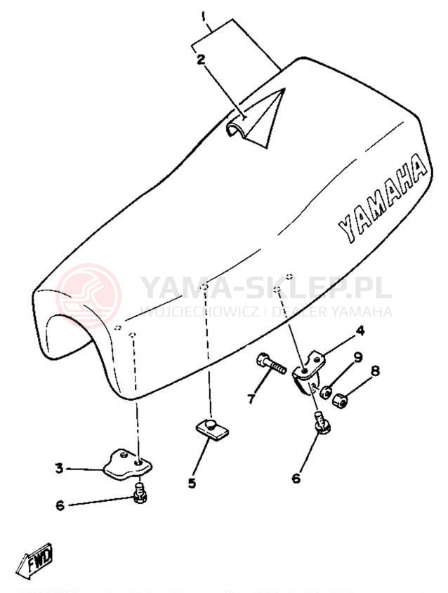Schemat "siedzenie" do Yamaha YZ125H