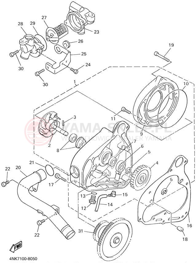 Schemat "Pompa wody" do Yamaha XVZ13LTLC/XVZ13LTL