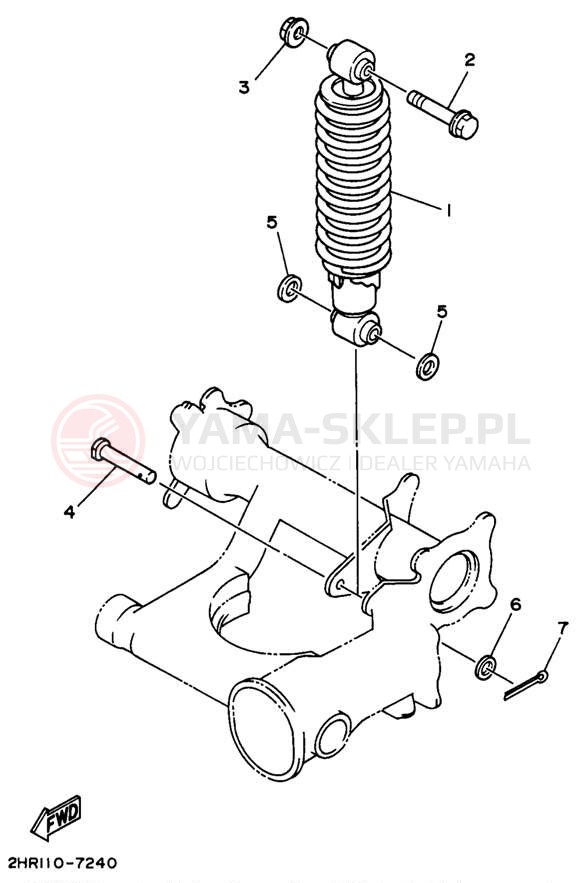 Schemat "zawieszenie tył" do Yamaha KODIAK 4WD YFM400FWH