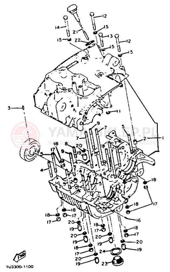 Schemat "Obudowa silnika" do Yamaha XS650SK