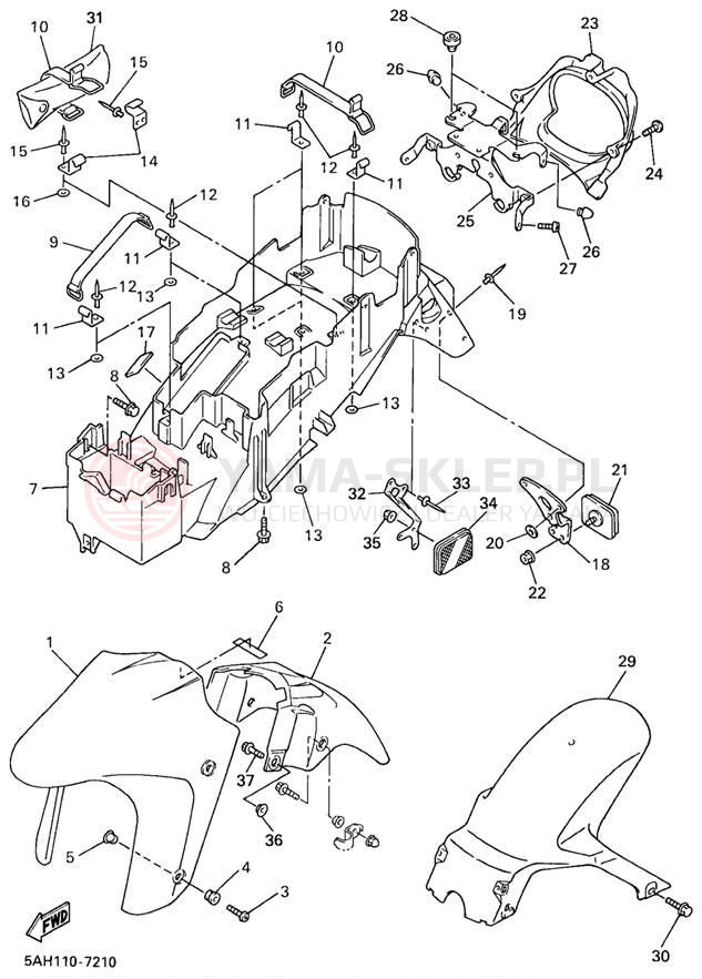 Schemat "błotnik" do Yamaha YZF600RK/YZF600RKC