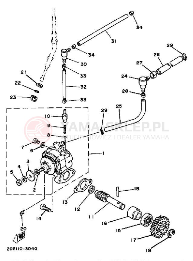 Schemat "Pompa olejowa" do Yamaha YT175K