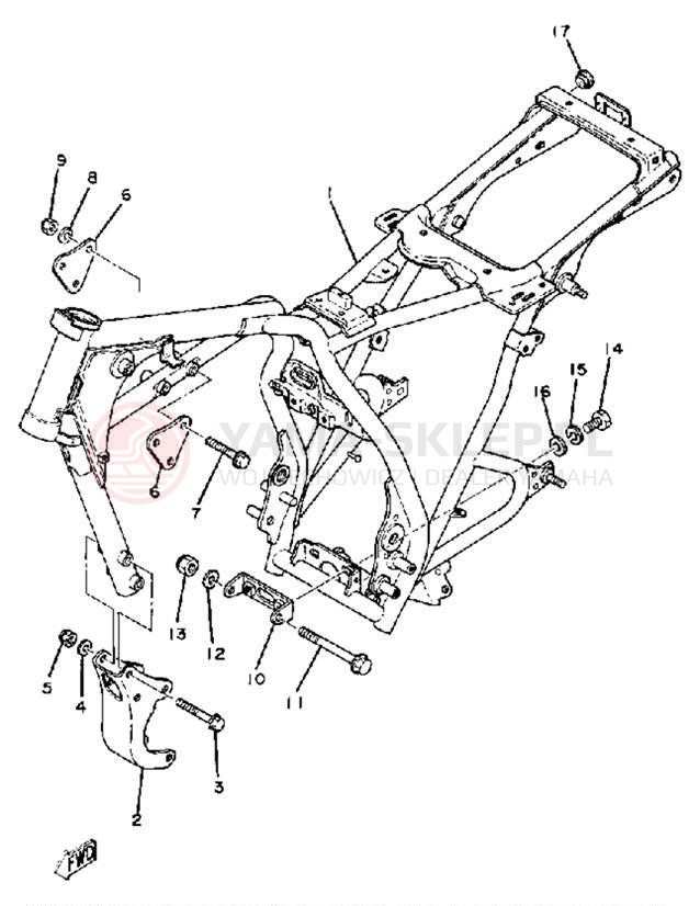 Schemat "rama" do Yamaha SR250J
