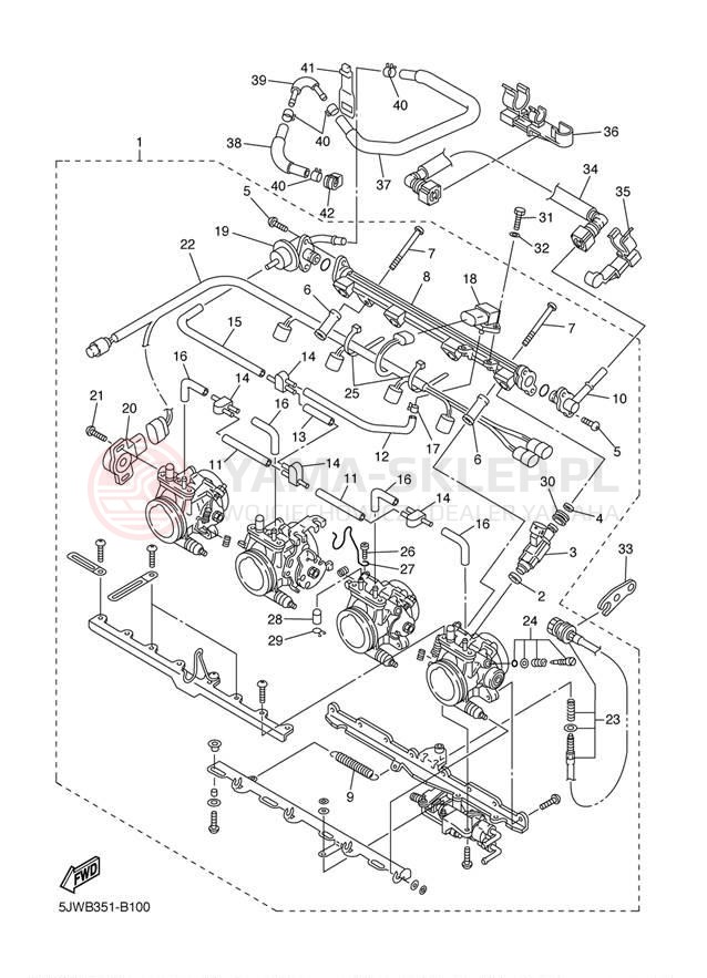 Schemat "Wtrysk paliwa" do Yamaha FJR1300 FJR13T/FJR13TC