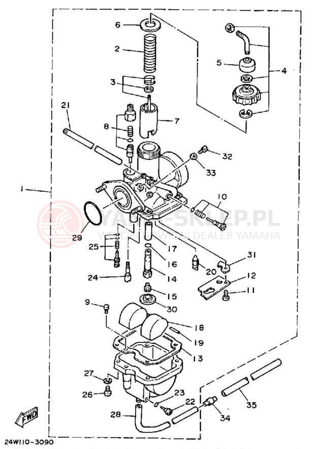Schemat "gaźnik" do Yamaha YTM200L YTM200K