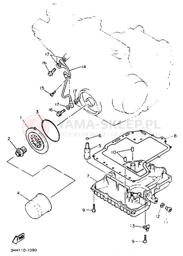 Schemat "Filtr oleju" do Yamaha FZR600REC
