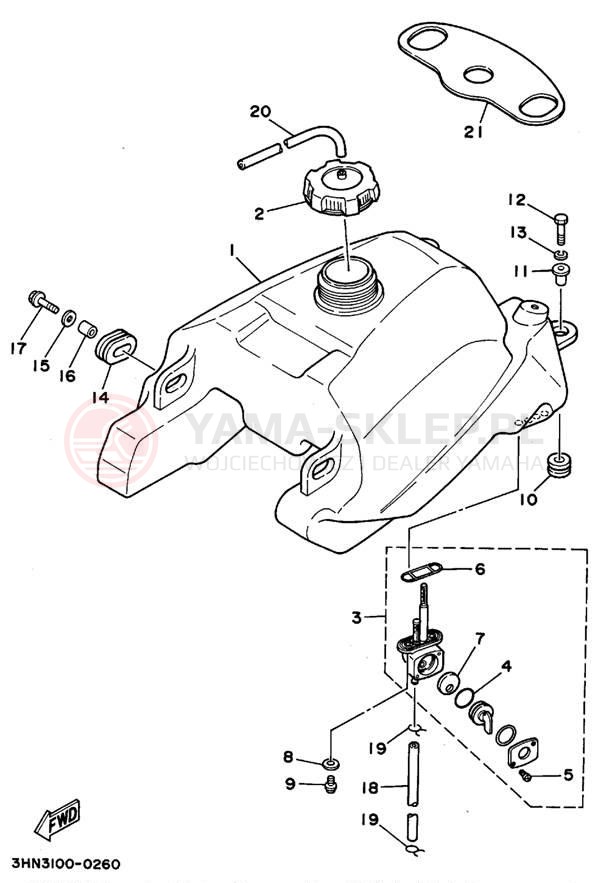 Schemat "zbiornik paliwa" do Yamaha KODIAK 4WD YFM400FWF_