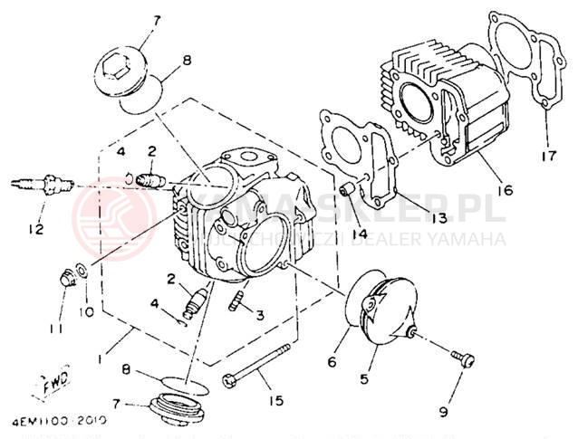 Schemat "cylinder" do Yamaha BADGER YFM80E