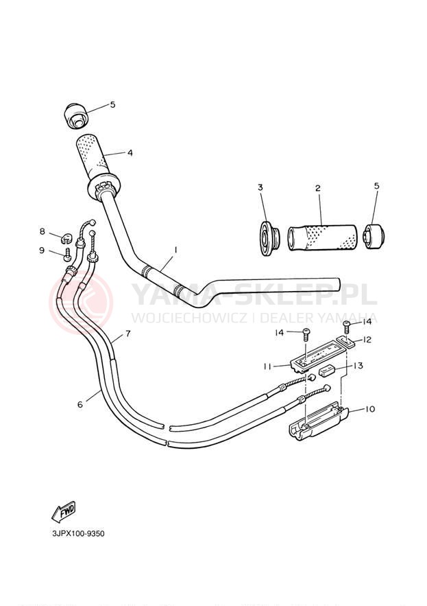 Schemat "Kierownica i osprzęt" do Yamaha V-MAX VMX12S1/VMX12SC1