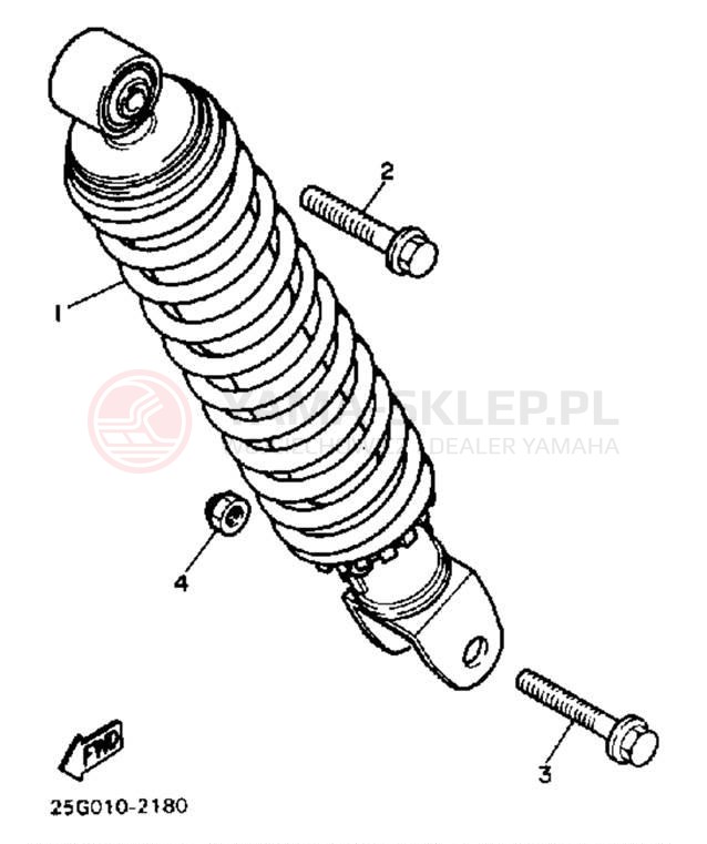 Schemat "amortyzatory tył" do Yamaha RIVA 180 XC180K/XC180KC