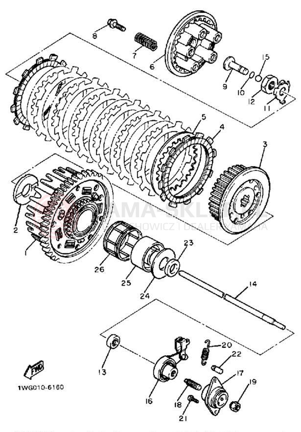 Schemat "sprzęgło" do Yamaha FZR400U