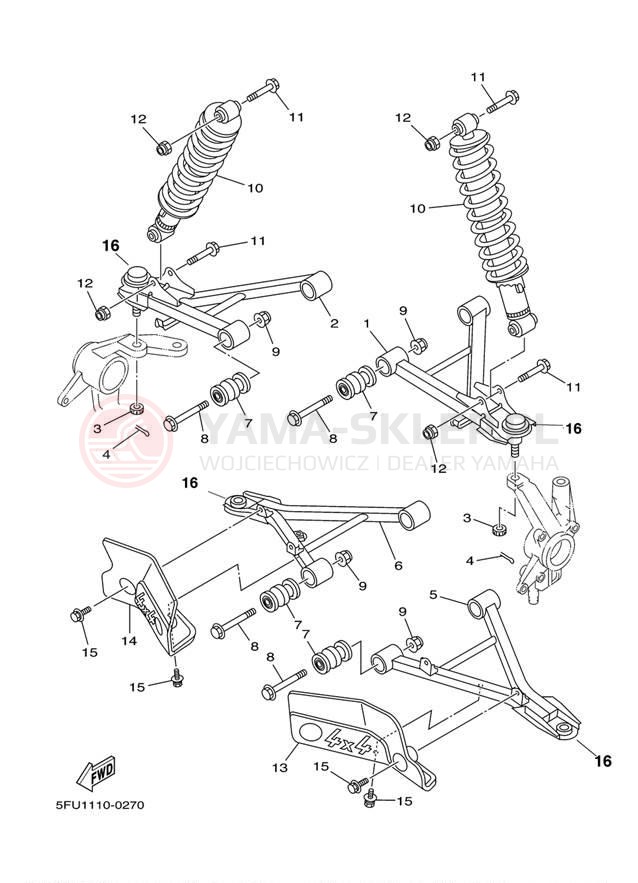 Schemat "Koło przód" do Yamaha BIG BEAR BUCKMASTER YFM400FHM