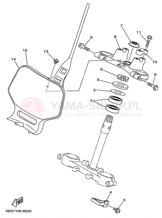 Schemat "Półki zawieszenia" do Yamaha YZ80 YZ80K1