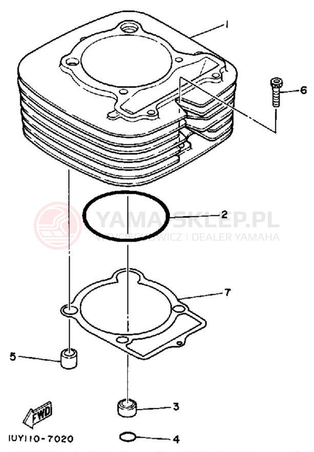 Schemat "cylinder" do Yamaha MOTO-4 YFM350ERU