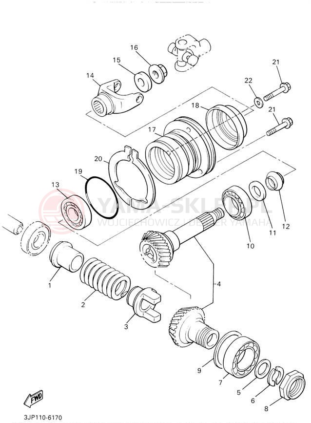 Schemat "Przeniesienie napędu" do Yamaha V-MAX 1200 VMX12LC/VMX12L