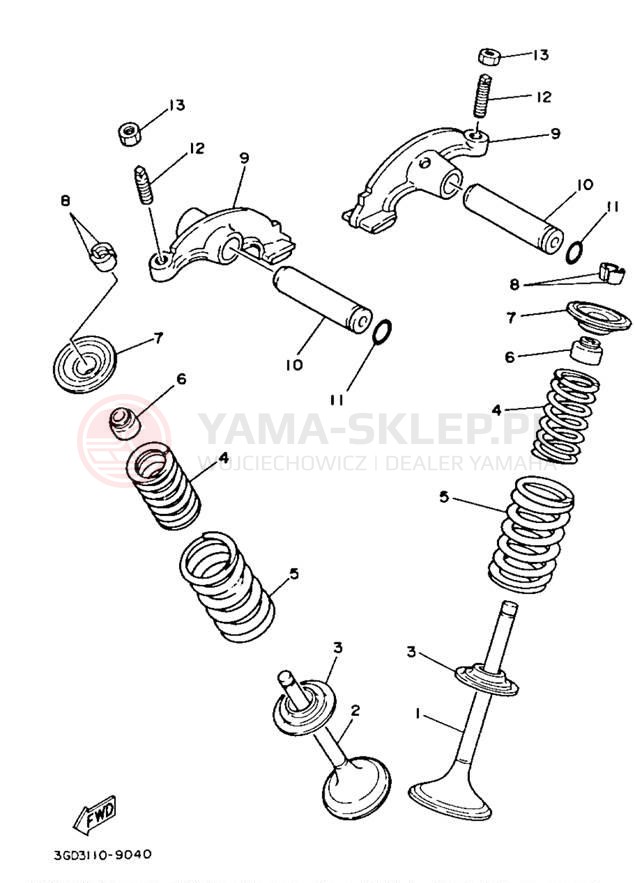 Schemat "zawory" do Yamaha BIG BEAR 4WD YFM350FWB