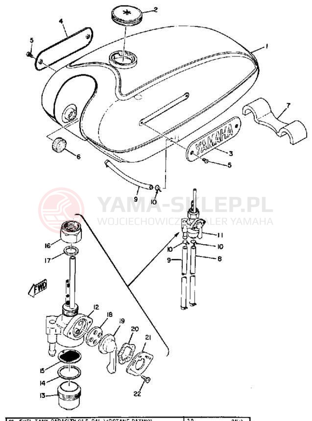 Schemat "zbiornik paliwa" do Yamaha LS2