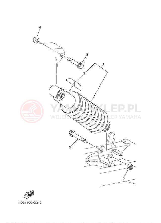 Schemat "zawieszenie tył" do Yamaha RAPTOR 250 YFM25RZW