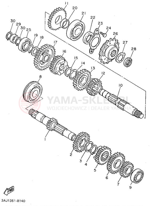 Schemat "Skrzynia biegów " do Yamaha XT600EG/XT600EGC
