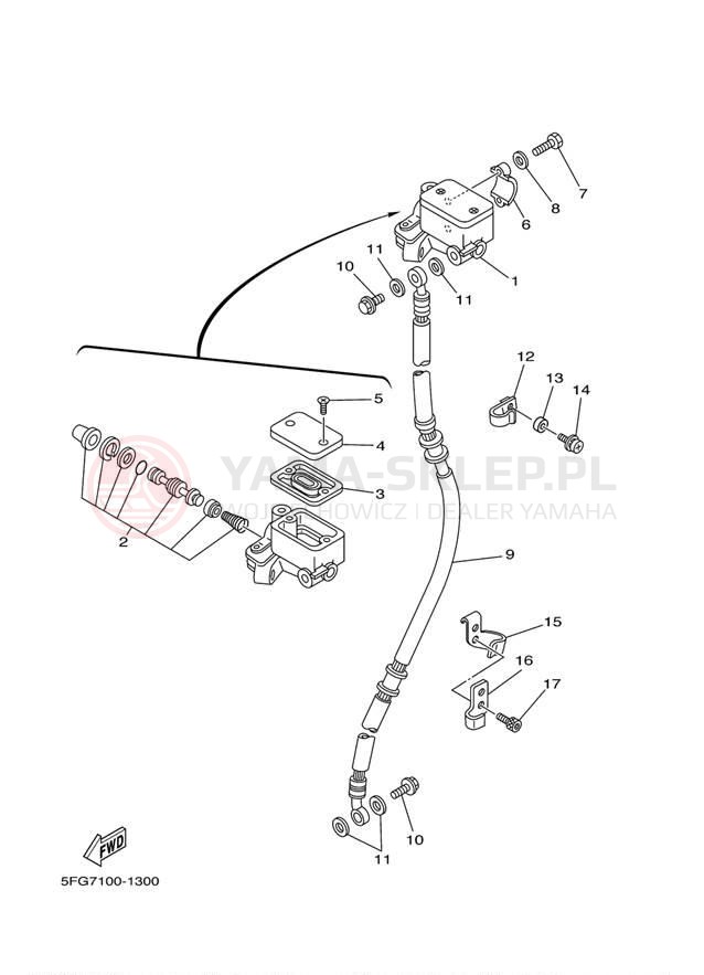Schemat "Pompa hamulcowa przednia" do Yamaha TTR225 TTR225NC/TTR225N