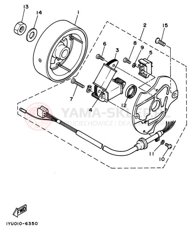 Schemat "prądnica" do Yamaha RAZZ SH50L