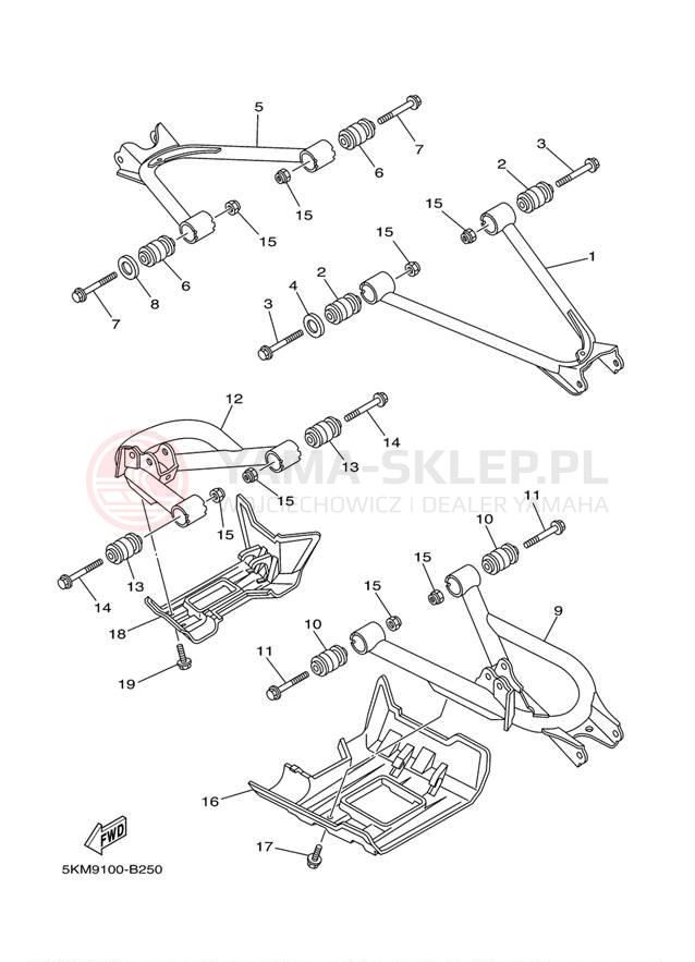 Schemat "wahacz" do Yamaha GRIZZLY 660 YFM660FR