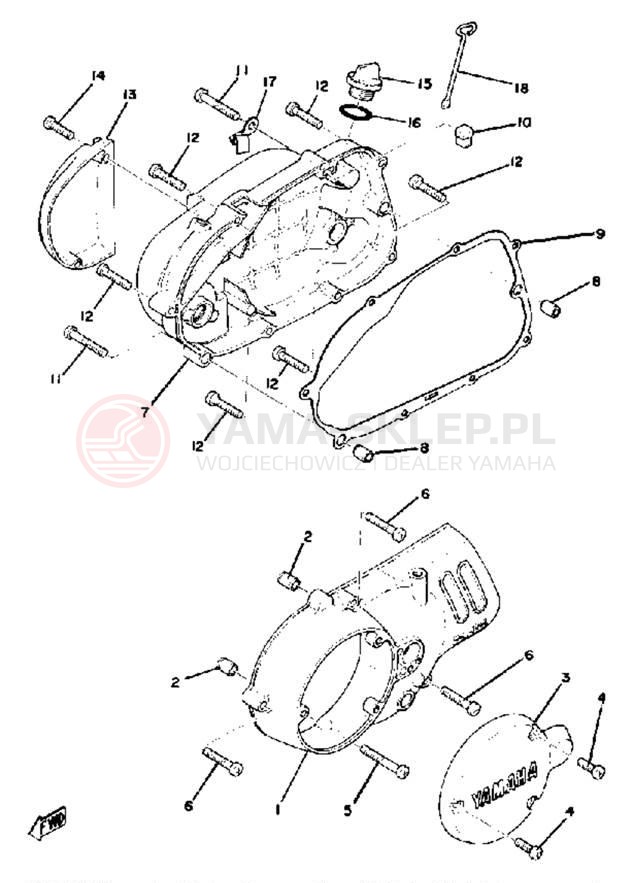 Schemat "Pokrywa silnika" do Yamaha GTMXE