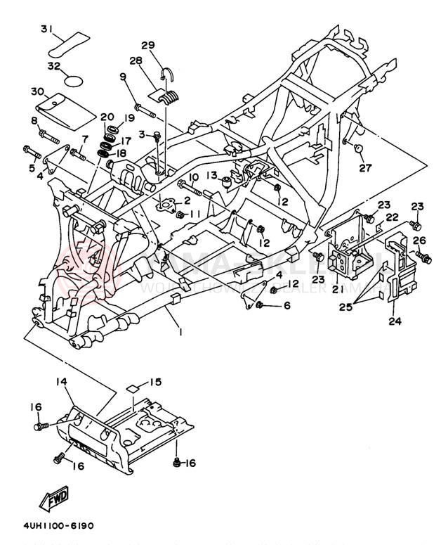Schemat "rama" do Yamaha BIG BEAR 2WD YFM350UK