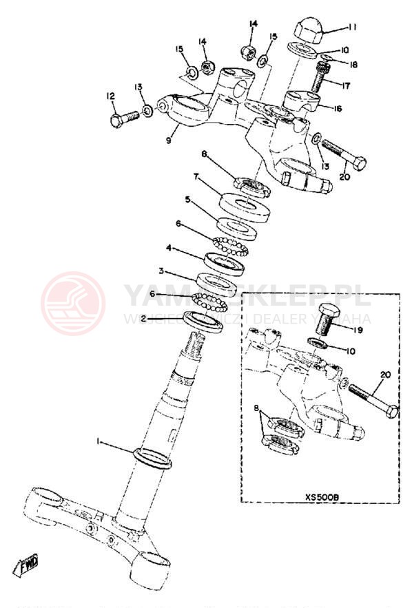 Schemat "Półki zawieszenia" do Yamaha TX500A