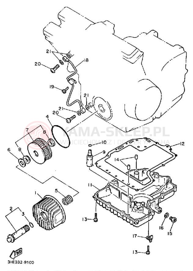 Schemat "Filtr oleju" do Yamaha FZR600WC