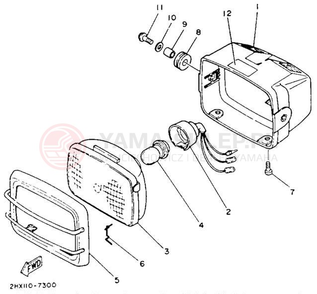 Schemat "Lampa przód" do Yamaha CHAMP YFM100T