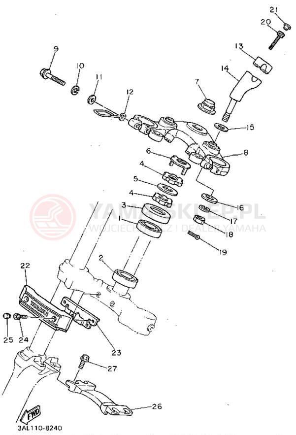 Schemat "Półki zawieszenia" do Yamaha VIRAGO 750 XV750DC/XV750D
