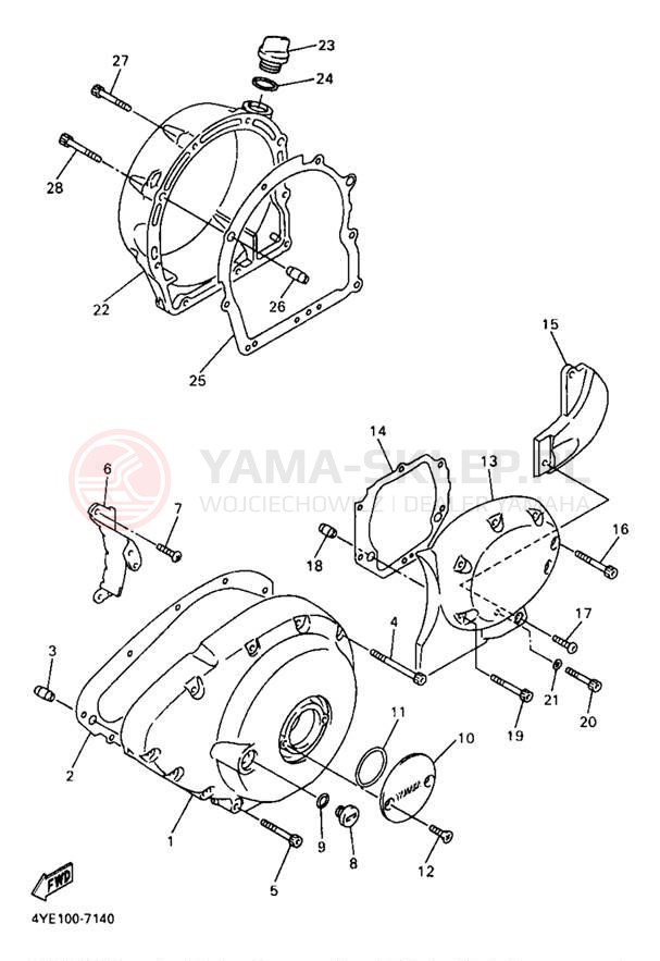 Schemat "Pokrywa silnika" do Yamaha XVZ13LTJ/XVZ13LTJC
