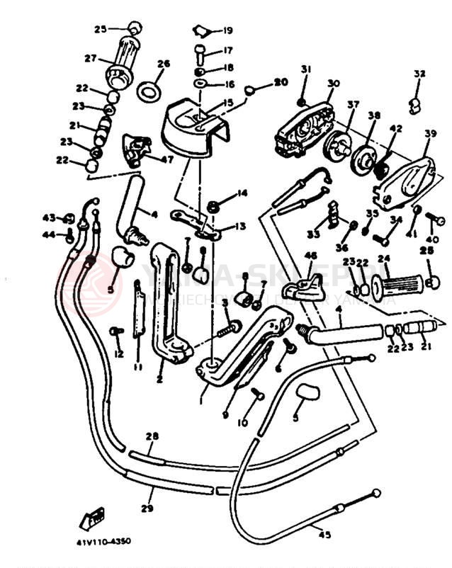 Schemat "Kierownica i osprzęt" do Yamaha XVZ12DL/XVZ12DKC2