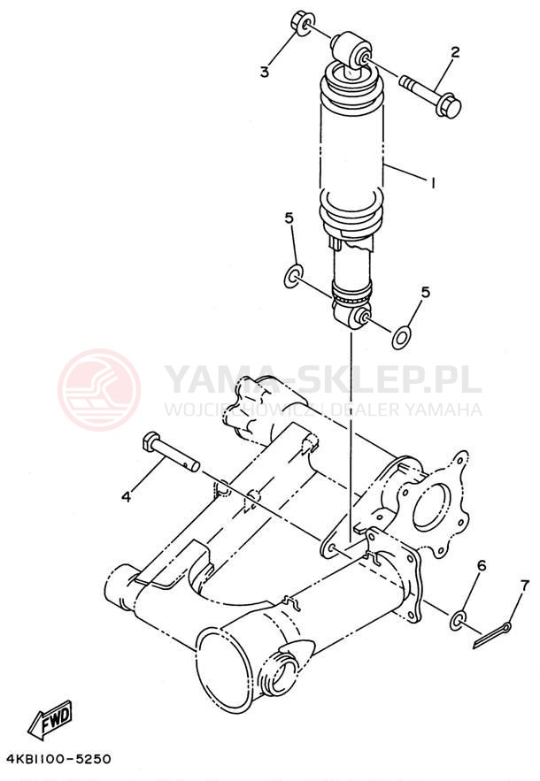 Schemat "zawieszenie tył" do Yamaha WOLVERINE 4WD YFM350FXH_