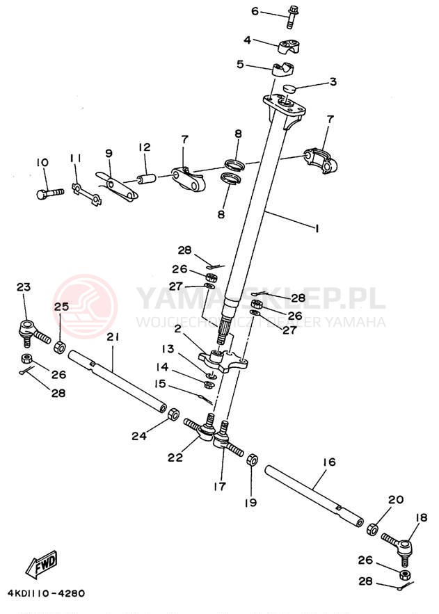 Schemat "Półki zawieszenia" do Yamaha YFB250FWF