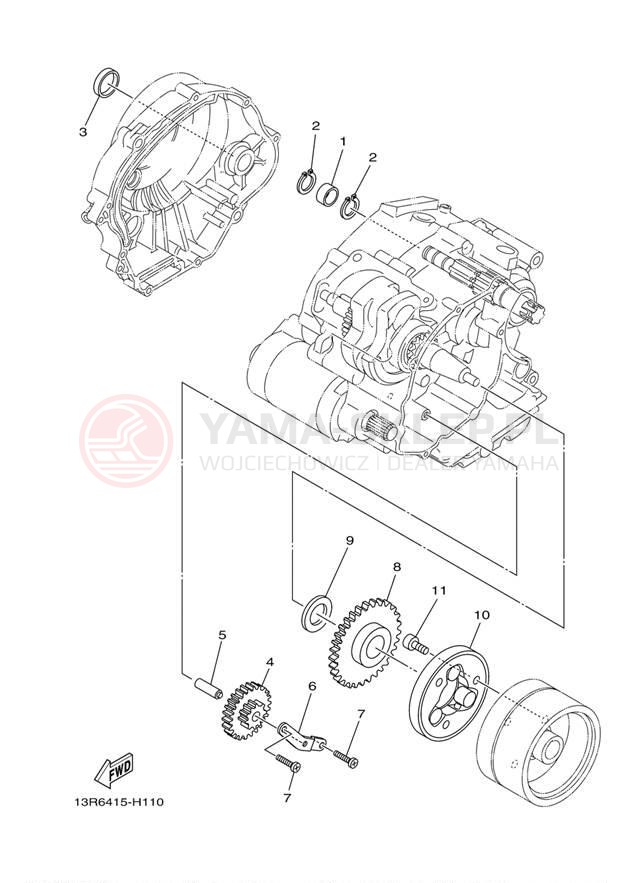 Schemat "rozrusznik" do Yamaha RAPTOR 125 YFM125RDW/YFM125RDL