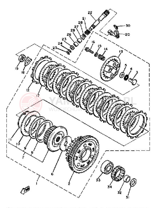 Schemat "sprzęgło" do Yamaha XJ650 XJ650H