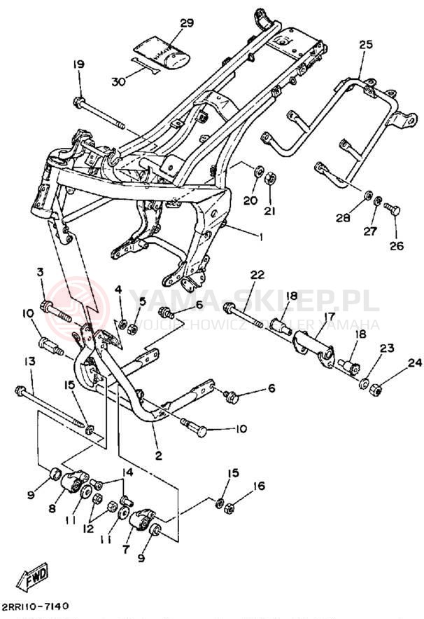 Schemat "rama" do Yamaha YSR50T